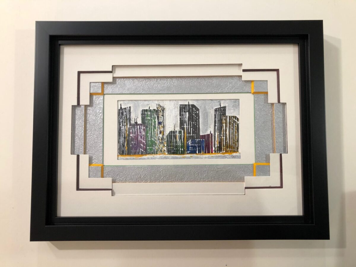 TRAVAIL DE PASSE PARTOUT FAIT PAR LA CLIENTE
CADRE FAIT CHEZ L'ENCADREUR BAGUETTES EUROBAGUETTES NOIR MATT ESCALIER