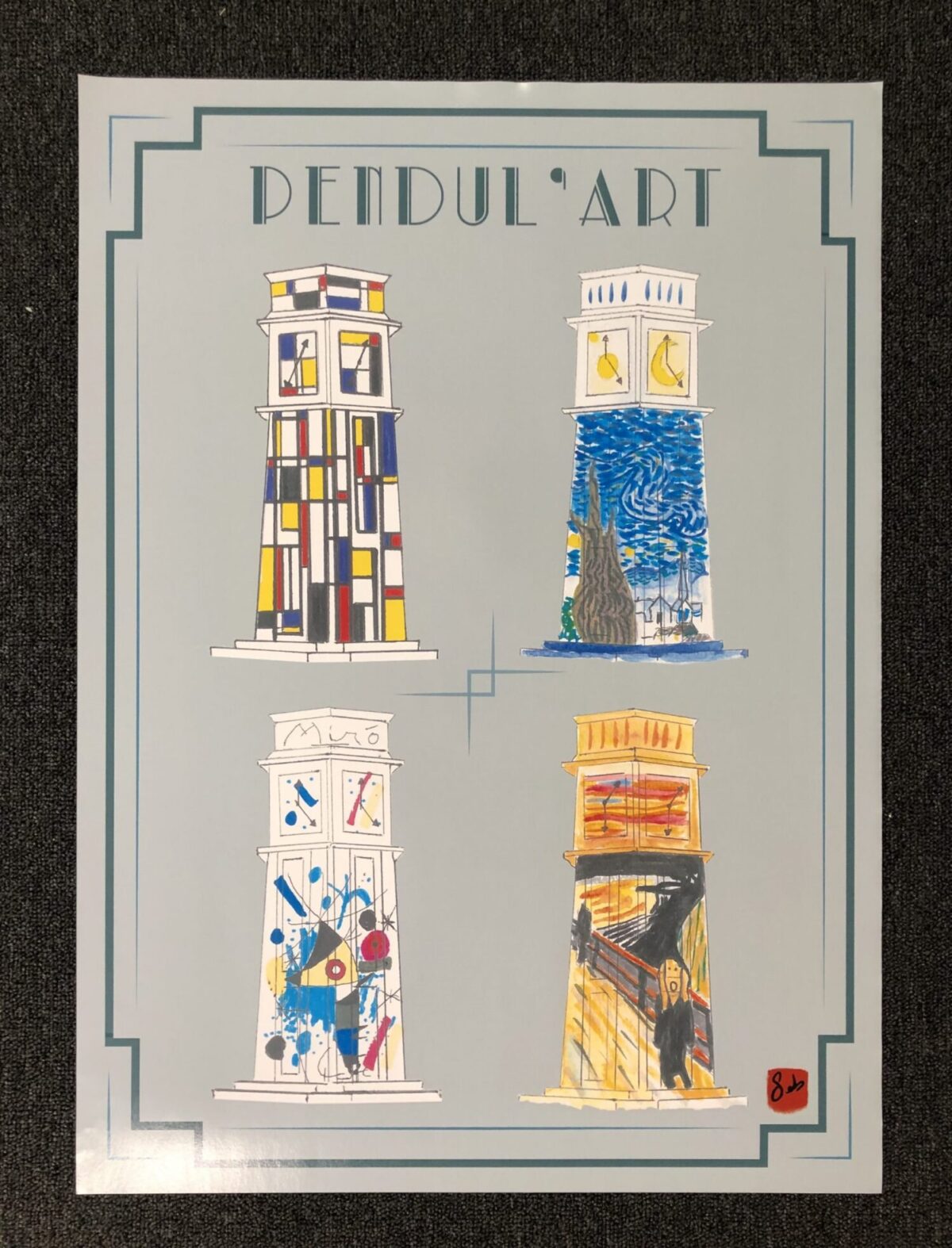 POSTER PENDUL'ART 2
 PAR SEB ARTISTE PEINTRE
PENDULE MYTHIQUE DU REMBLAI DES SABLES D'OLONNE PARÉE DE SES PLUS BEAUX VÊTEMENTS
EN VENTE UNIQUEMENT À L'ATELIER DE L'ENCADREUR