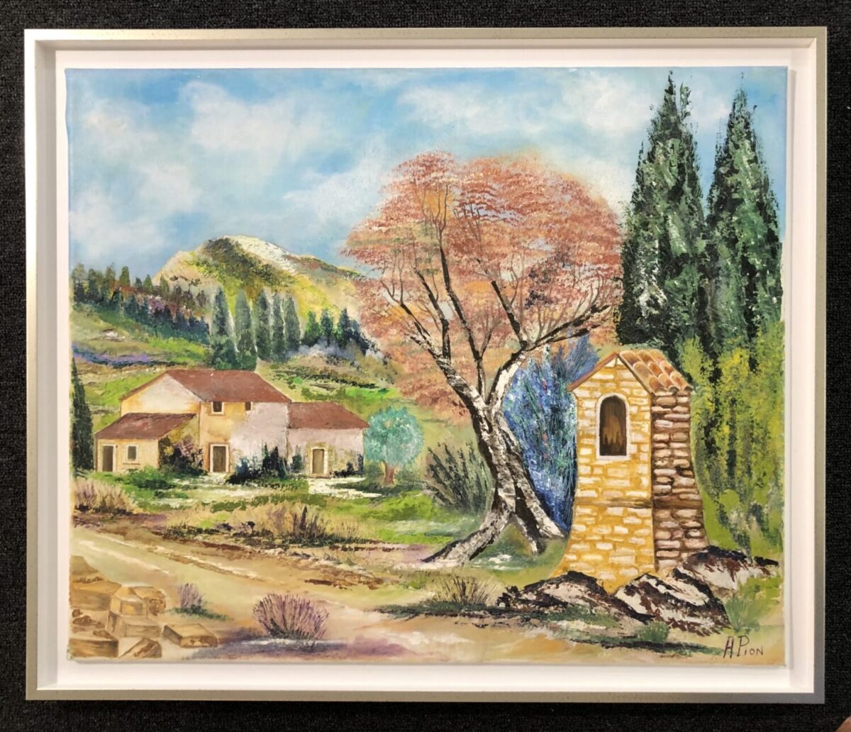 TABLEAU DE A PION
ORIGINALE DE A PION
CAISSE AMÉRICAINE BLANCHE LISERET ARGENTÉ DE CHEZ MOULUREX
CADRE FAIT PAR L'ENCADREUR 85100