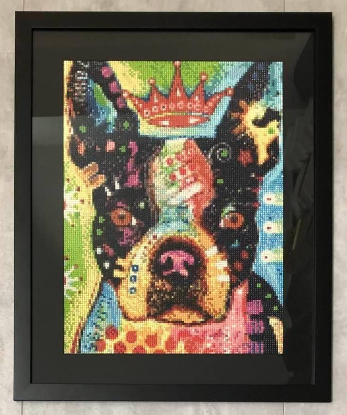 DIAMOND PAINTING
oeuvre méticuleuse d'une jeune cliente
passe partout noir Crescent
baguette noir mat Eurobaguettes
réalisé par L'ENCADREUR DES SABLES D'OLONNE