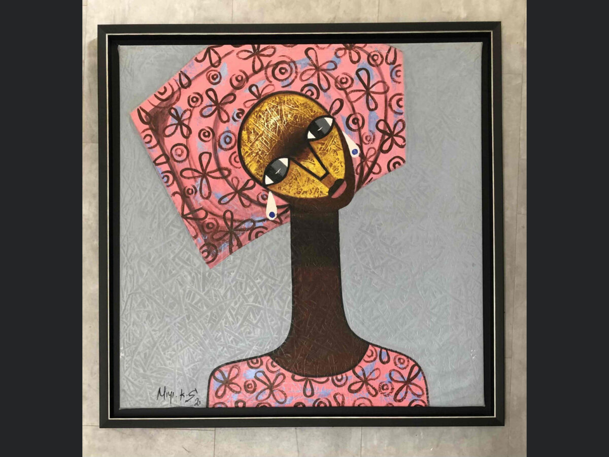 NIGÉRIANE
TOILE ORIGINAIRE D'UN VOYAGE AU NIGÉRIA MISE SUR CHASSIS
ENCADREMENT CAISSE AMÉRICAINE NOIR MATT ARGENTÉ
EUROBAGUETTES
L'ENCADREUR
LSDO