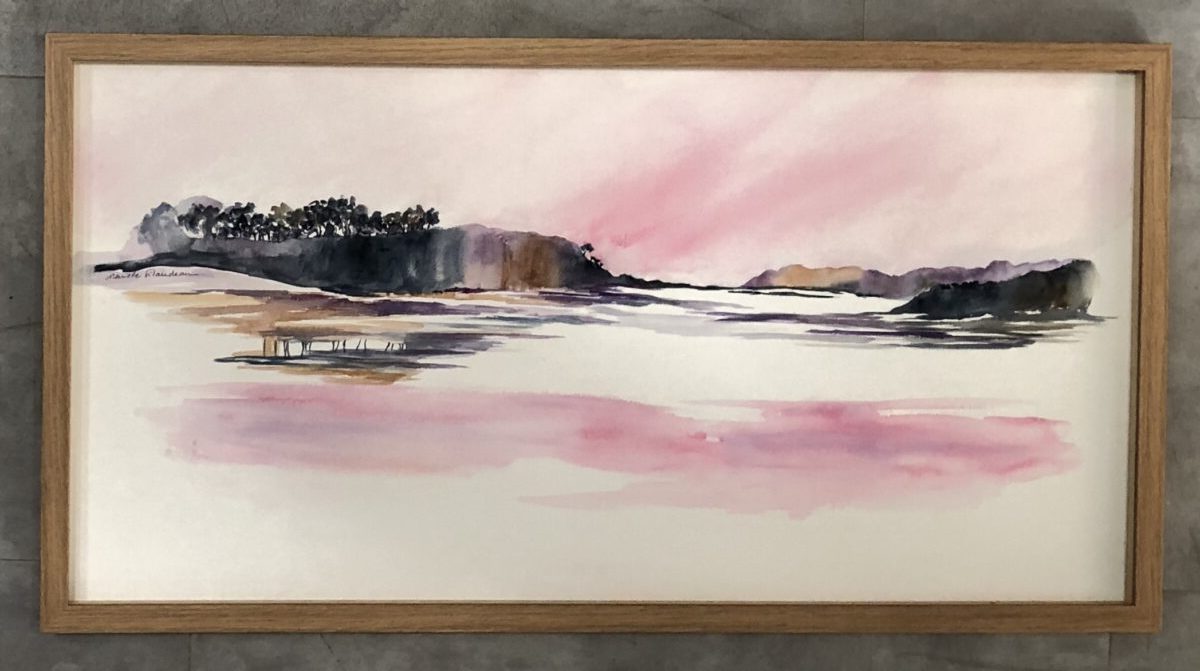 MARIELLE FILAUDEAU
AQUARELLE 
BAGUETTE UTILISÉE DE CHEZ OUEST MOULURES  BOIS NATUREL
L'ENCADREUR DE LA GALERIE BLANCHE 
LES SABLES D'OLONNE
