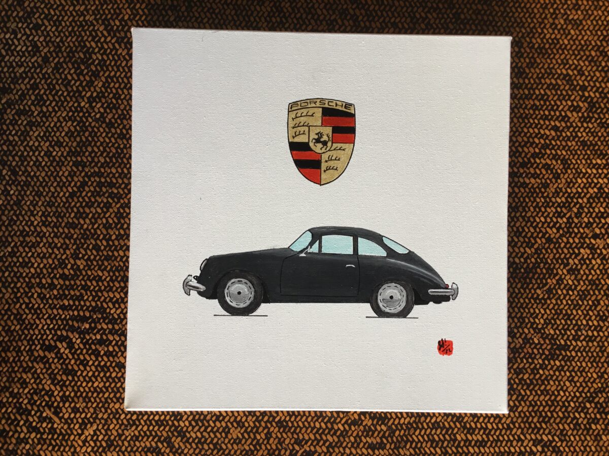 PORSCHE 356 
PEINTURE ORIGINALE ARTISTE SEB
SABLES D'OLONNE
ATELIER DE L'ENCADREUR
