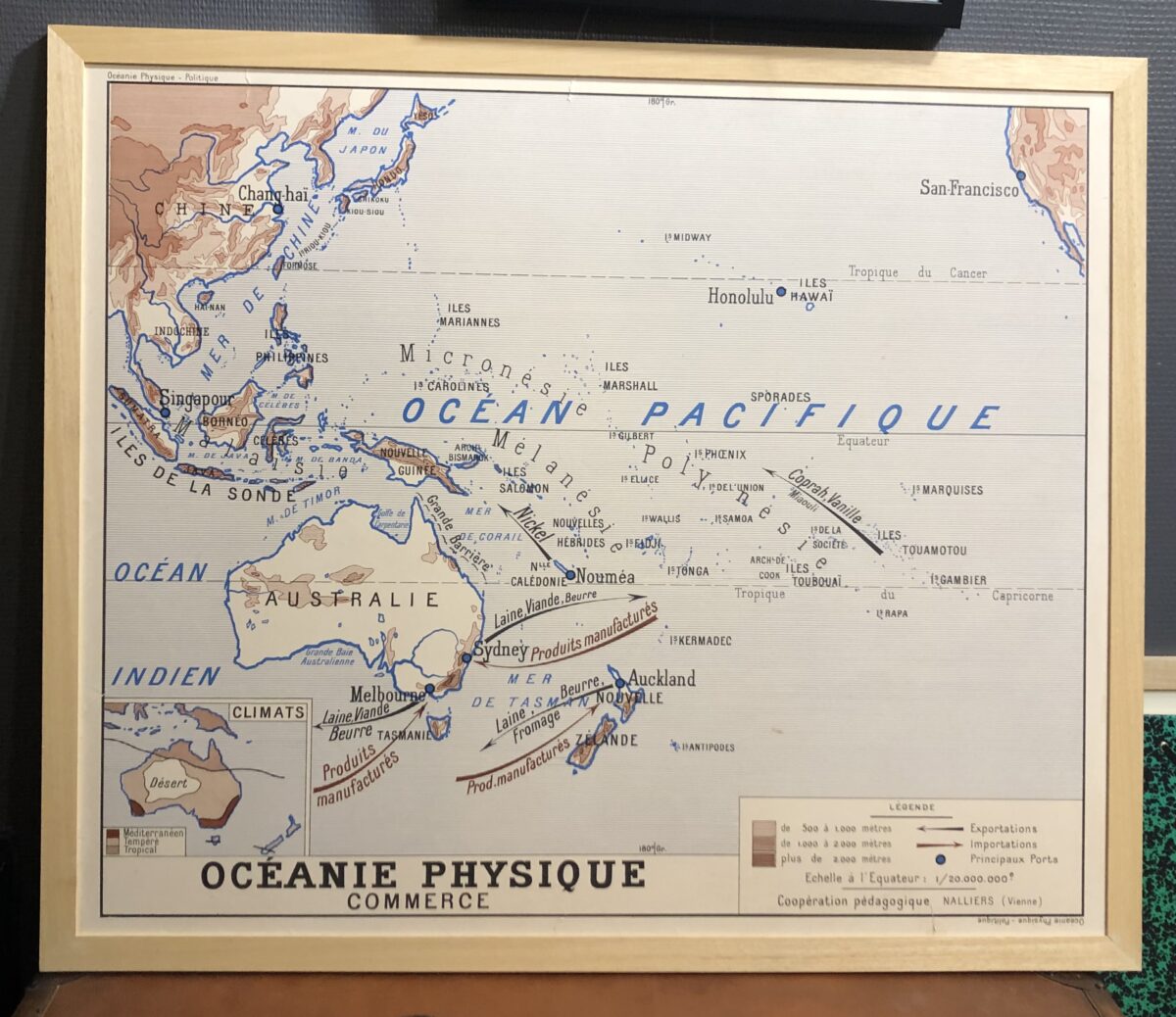 Carte Océanie physique