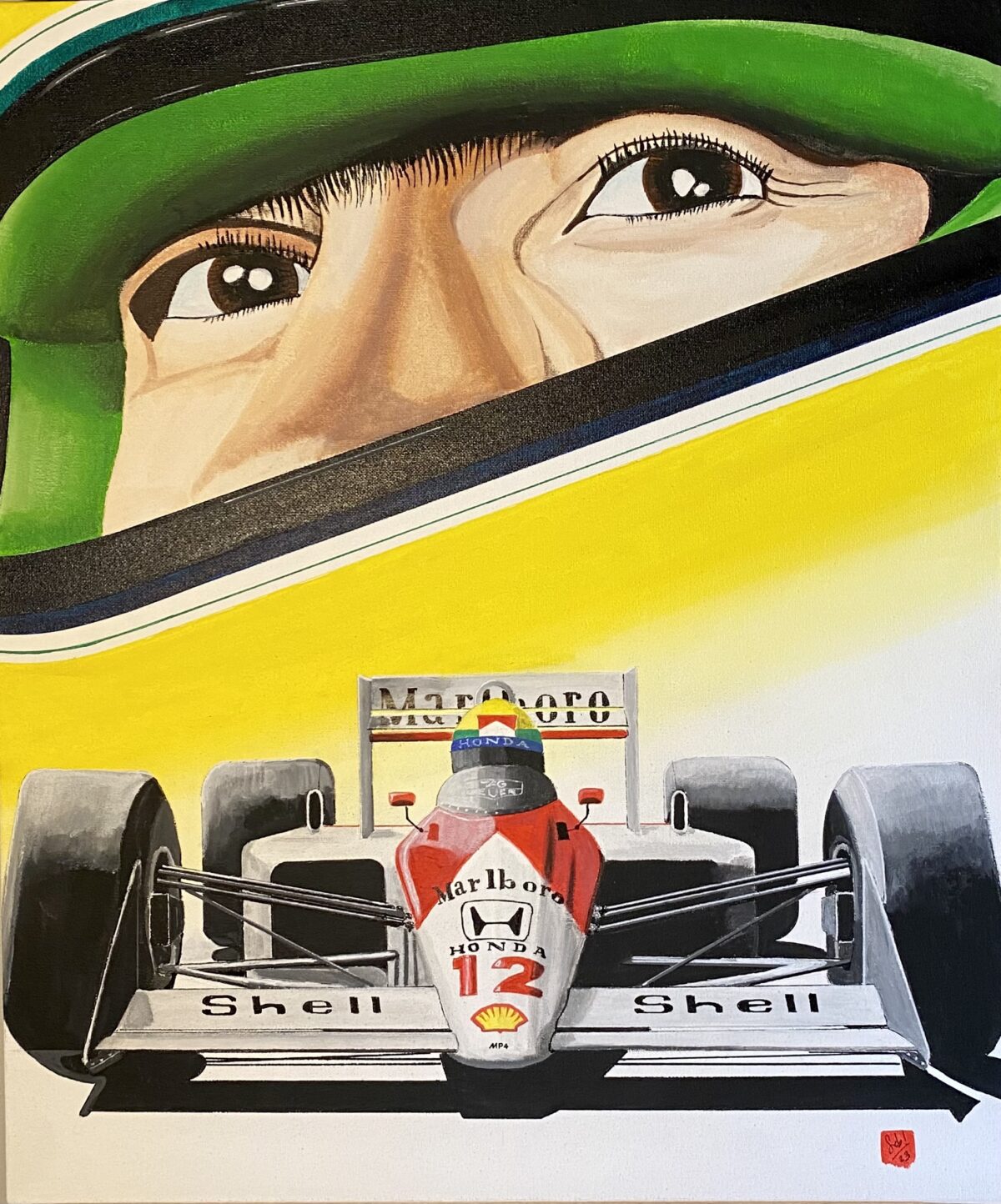 TOILE ACRYLIQUE DE L'ARTISTE SEB DES SABLES D'OLONNE
FORMULE 1 ET REGARD DE PILOTE