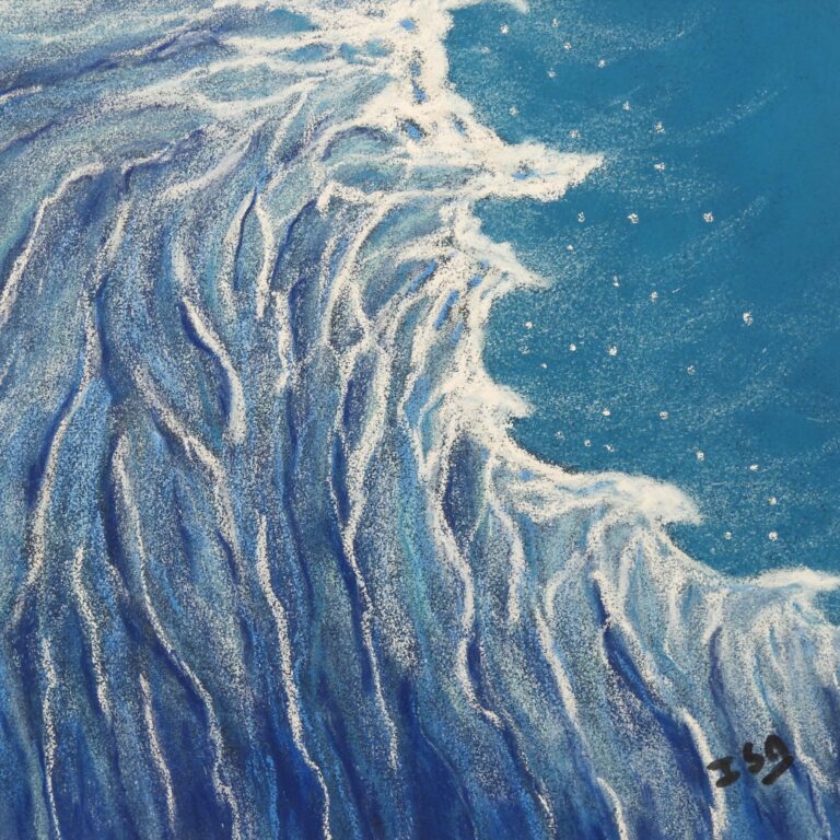 Il etait une fois l'ocean p astel 16x16 cadre 23x23